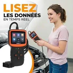 Écran couleur du Diag-OBD2 V2 affichant le menu de diagnostic